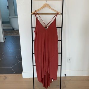 Lush Washed Red High Low Dress